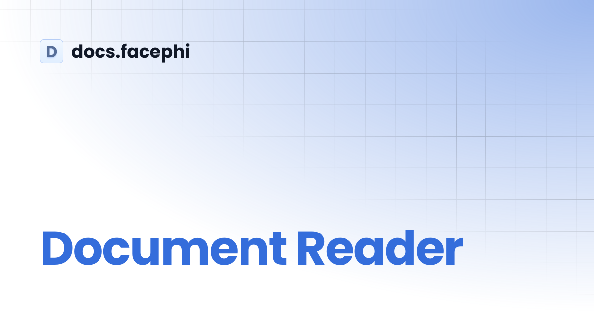 Document Reader | docs.facephi